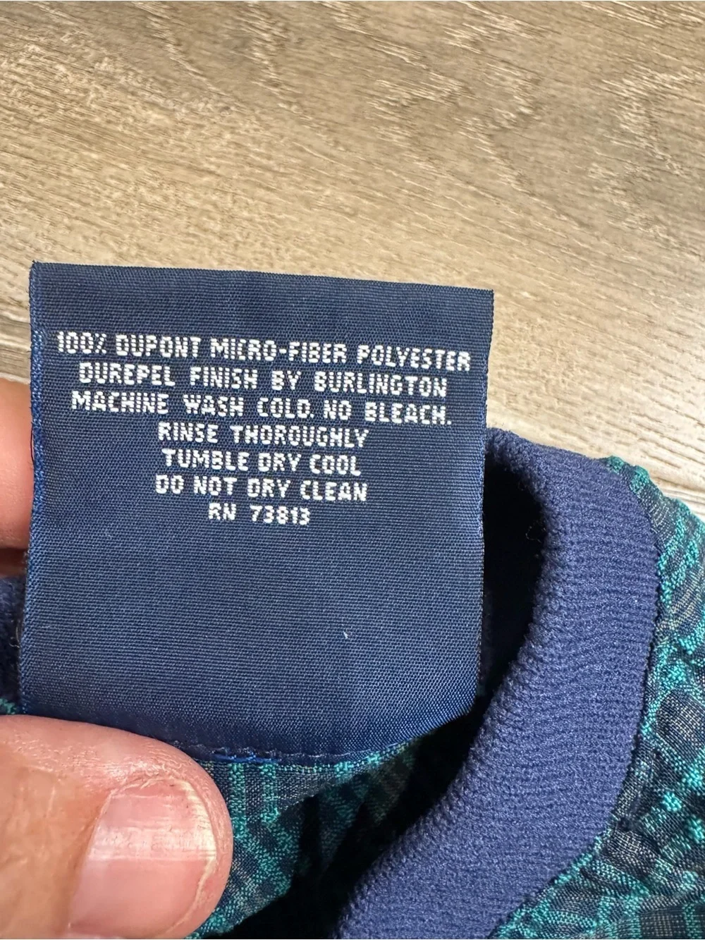 Vintage Starbus Green Plaid V-Neck Windbreaker with Navy Trim 1079